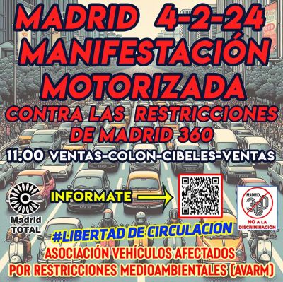 Nueva manifestación de vehículos en Madrid
