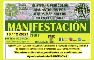 Manifestación motorizada en Barcelona para el 18-12